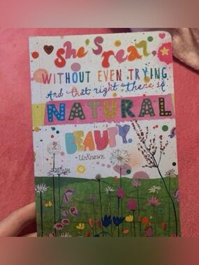 Inspirational 'Natural Beauty' Floral Hardcover Journal - Pink & Multi